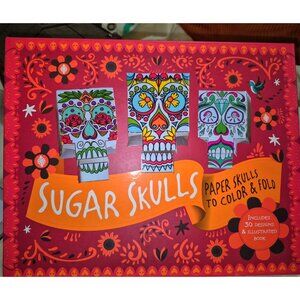 Sugar Skulls Paper Skulls Color Fold Kit W30 Designs  Illustrated Book NEW